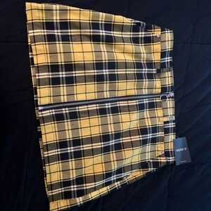 Forever 21 Black and Yellow Plaid Mini Skirt